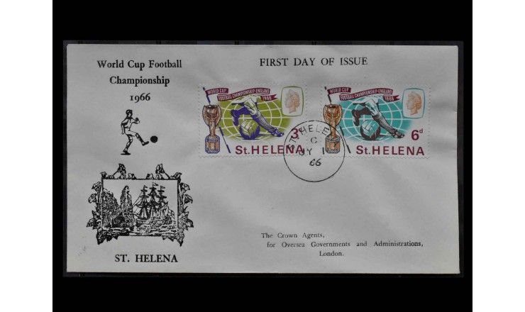 Остров Святой Елены 1966 г. "Чемпионат мира по футболу, Англия" FDC (дефект)