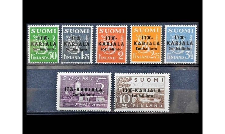 Финляндия (Восточная Карелия) 1941 г. "Стандартные марки" (надпечатка)