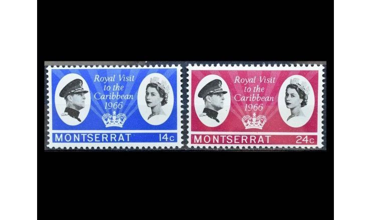 Монтсеррат 1966 г. "Визит английской королевской пары"