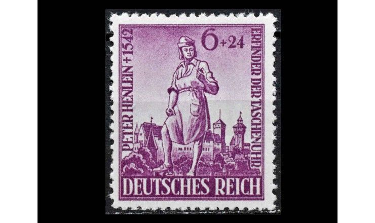 Германия (Третий Рейх) 1942 г. "400 лет со дня рождения Питера Хенляйна, изобретателя часов"
