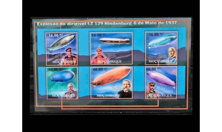 Мозамбик 2012 г. "75-я годовщина катастрофы дирижабля «Гинденбург"
