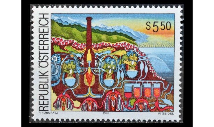 Австрия 1992 г. "Искусство модерна в Австрии: Картина Петера Понграца"