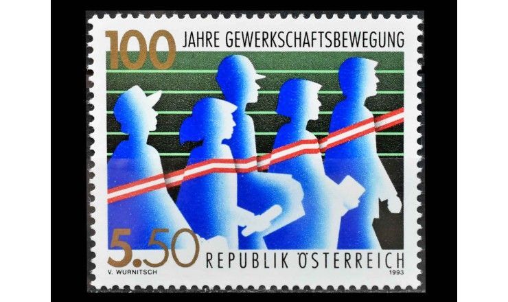 Австрия 1993 г. "100 лет профсоюзному движению"