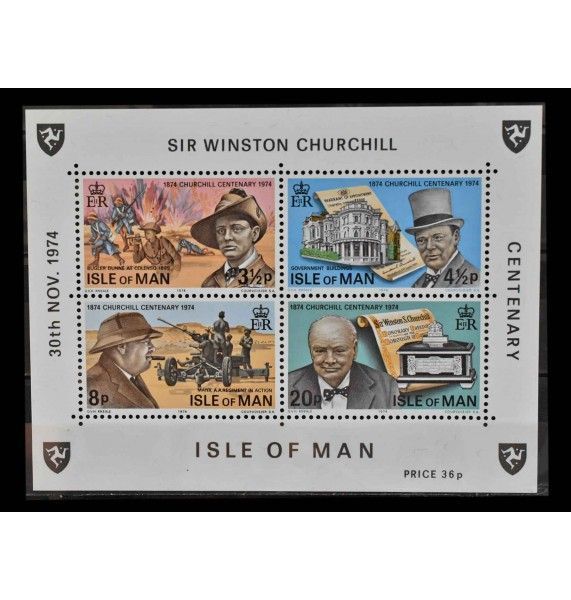 Остров Мэн 1974 г. "100 лет со дня рождения Уинстона Черчилля"