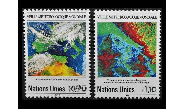ООН (Женева) 1989 г. "25 Лет Всемирной метеорологической организации: Снимки со спутника"
