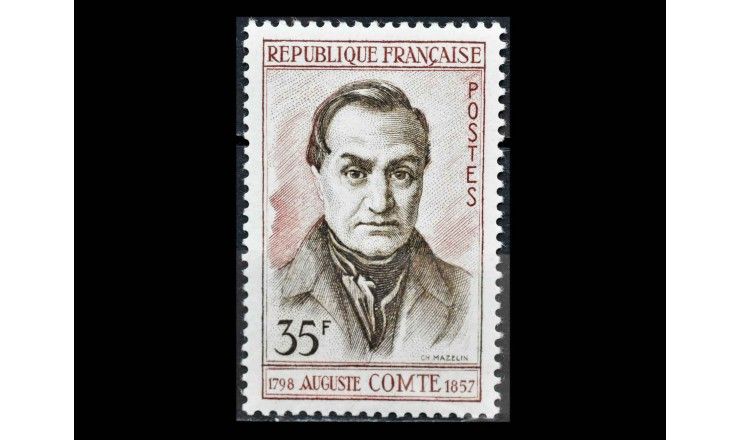 Франция 1957 г. "100 лет со дня смерти философа Огюста Конта"