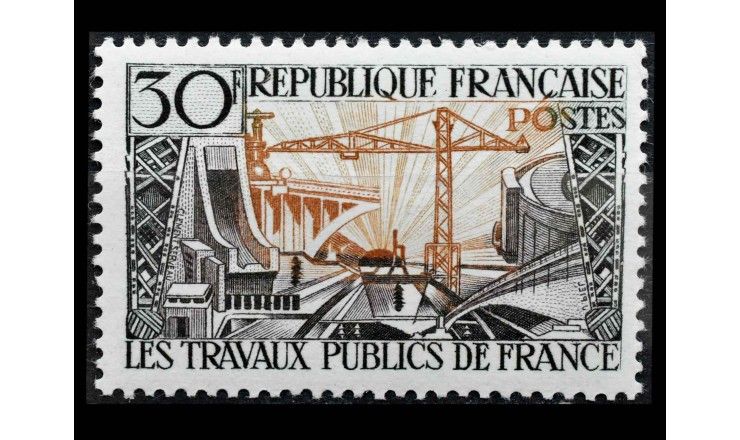 Франция 1957 г. "Общественные работы во Франции"
