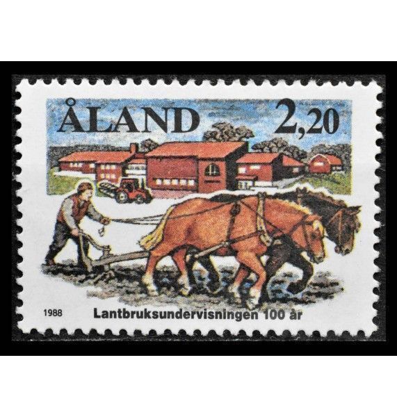 Аландские острова 1988 г. "100 лет сельскохозяйственному обучению"