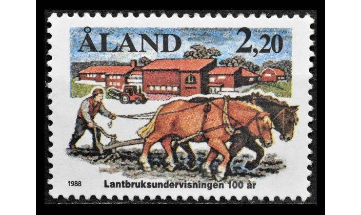 Аландские острова 1988 г. "100 лет сельскохозяйственному обучению"