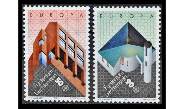 Лихтенштейн 1987 г. "Европа: Современная архитектура"