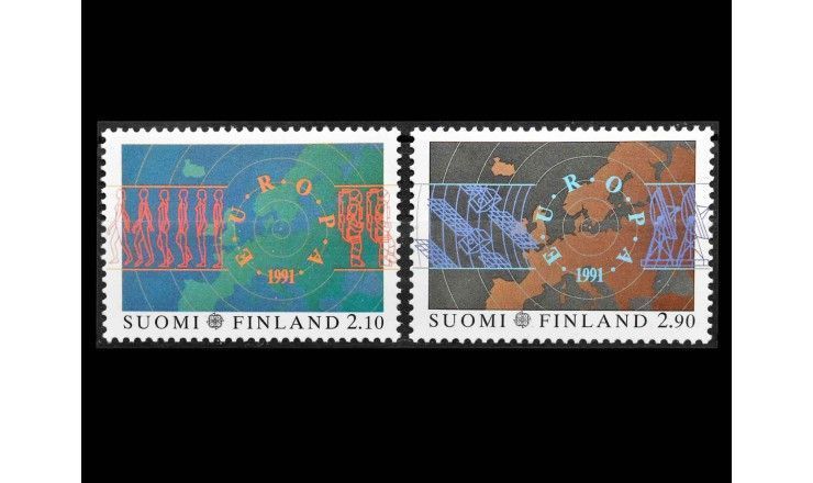 Финляндия 1991 г. "Европа: Европейские космические путешествия" 