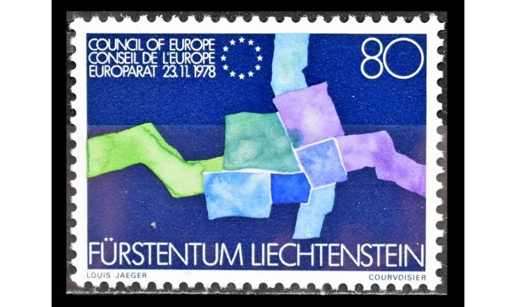 Лихтенштейн 1979 г. "Вступление Лихтенштейна в Совет Европы (1978)"