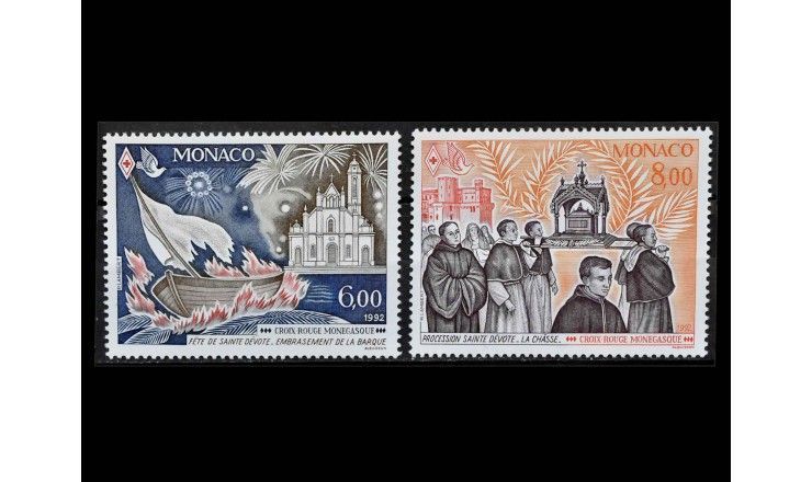 Монако 1992 г. "Красный Крест: Святая Девота, покровительница Монако"