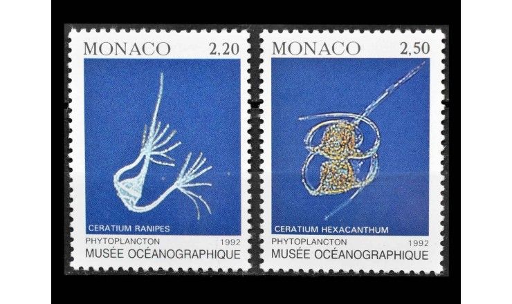 Монако 1992 г. "Защита моря: Фитопланктон"