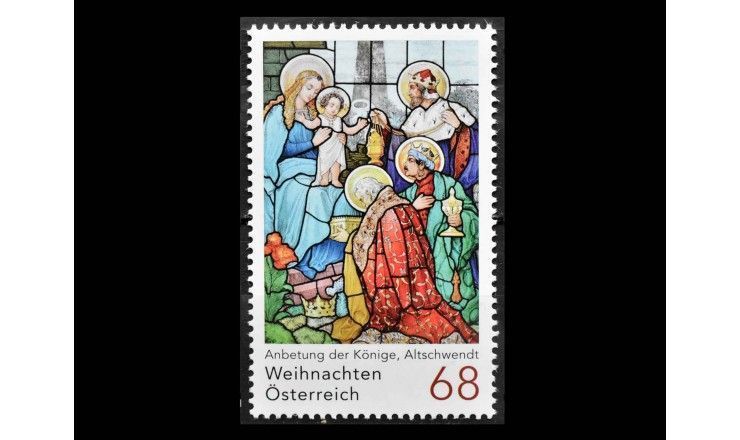 Австрия 2017 г. "Рождество: Витраж в церкви, Альтшвендт"