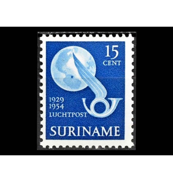 Суринам 1954 г. "25 лет первому почтовому полету Чарльза Линдберга" (дефект)