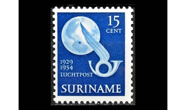 Суринам 1954 г. "25 лет первому почтовому полету Чарльза Линдберга"