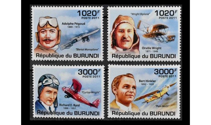 Бурунди 2011 г. "Пионеры авиации"