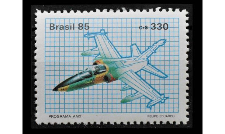 Бразилия 1985 г. "Военный самолет AMX"