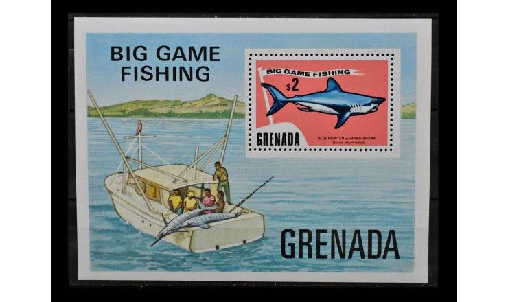 Гренада 1975 г. "Глубоководная рыбалка: Виды рыб"