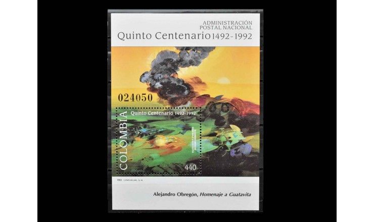 Колумбия 1992 г. "500 лет открытия Америки: Картины" 