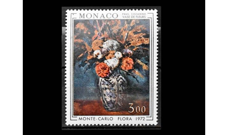 Монако 1972 г. "Картина Поля Сезанна: "Георгины в делфтской вазе"
