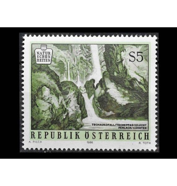 Австрия 1986 г. "Живописные красоты Австрии: Водопад возле Ферлаха"