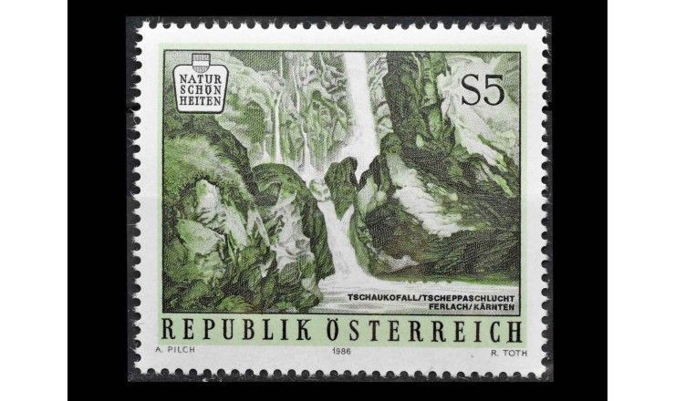 Австрия 1986 г. "Живописные красоты Австрии: Водопад возле Ферлаха"