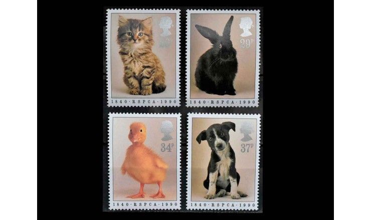 Великобритания 1990 г. "150 лет RSPCA"