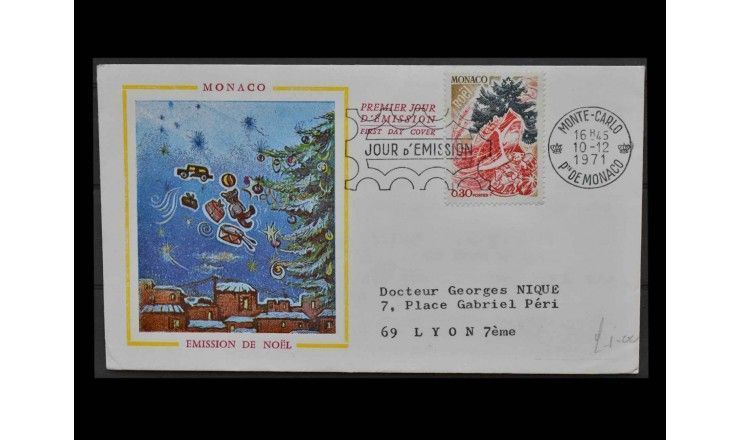 Монако 1971 г. "Рождество" FDC