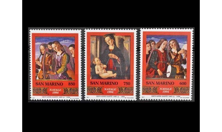 Сан-Марино 1994 г. "Рождество: 500 лет со дня смерти Джованни Санти" 