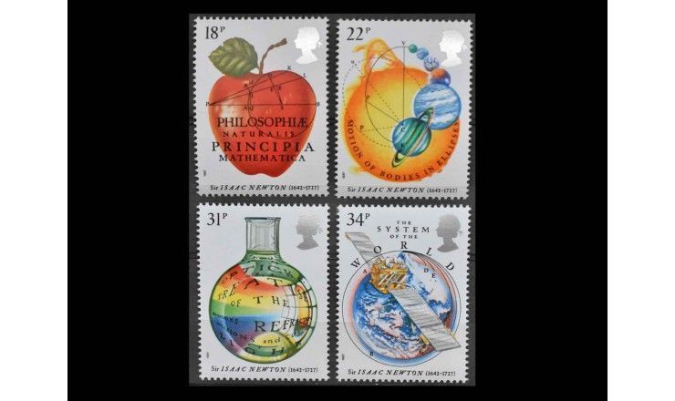 Великобритания 1987 г. "Исаак Ньютон "Математические начала натуральной философии"