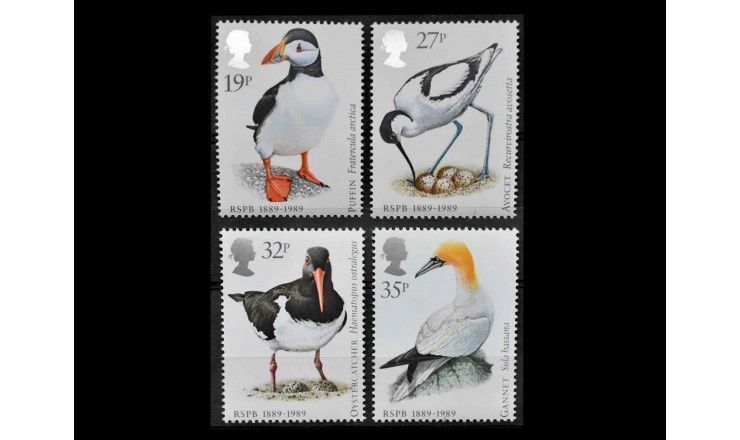 Великобритания 1989 г. "100 лет Королевскому обществу защиты птиц (RSPB)"