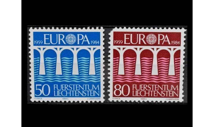 Лихтенштейн 1984 г. "Европа: 25-летие CEPT" (дефект)