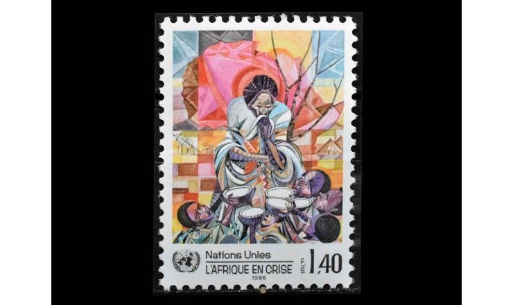 ООН (Женева) 1986 г. "Африка в беде: Картина"