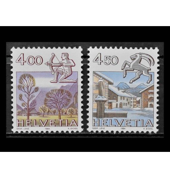 Швейцария 1984 г. "Знаки зодиака и пейзажи"