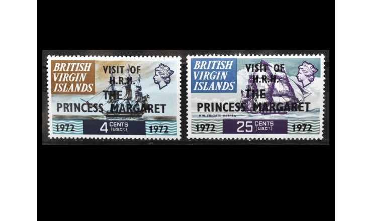 Британские Виргинские острова 1972 г. "Королевский визит принцессы Маргарет" (надпечатка)