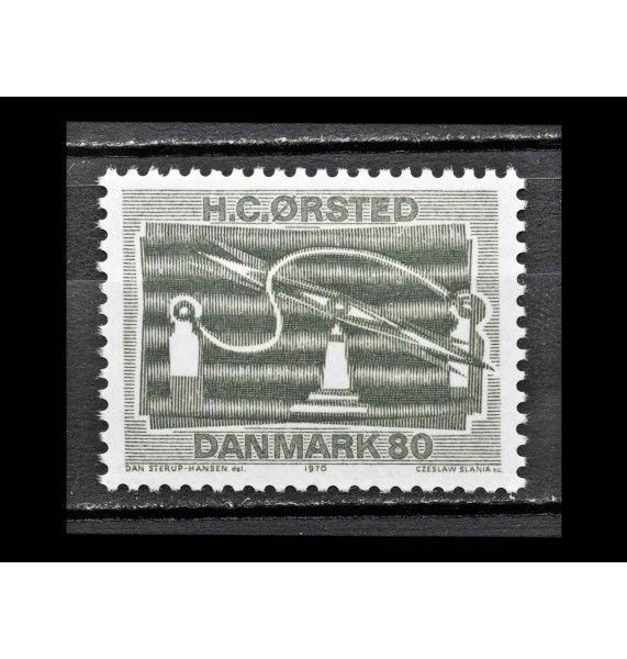 Дания 1970 г. "150 лет со дня открытия электромагнетизма: Магнитная игла"