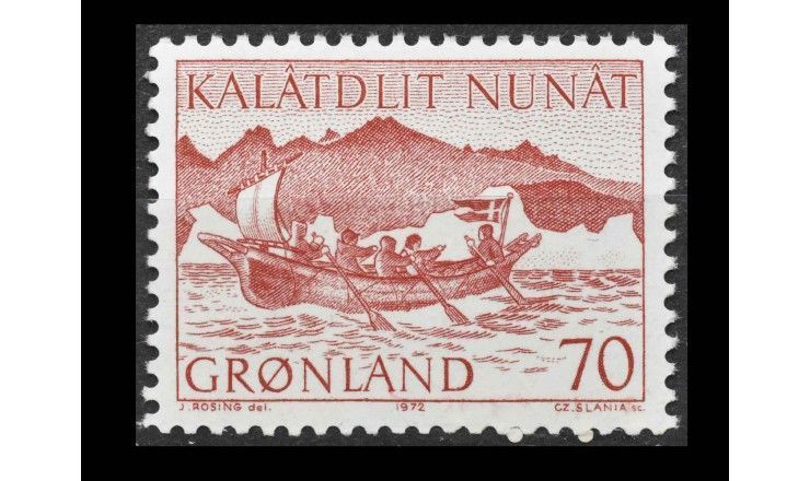 Гренландия 1972 г. "Доставка почты в Гренландии"