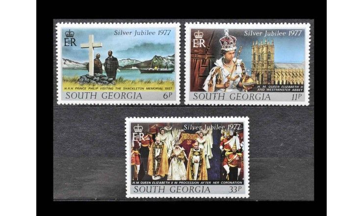 Южная Георгия 1977 г. "25 лет правления королевы Елизаветы II"