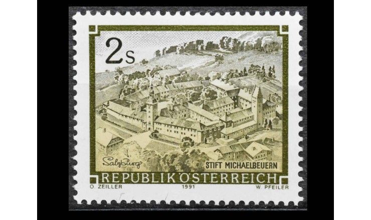 Австрия 1991 г. "Монастыри и аббатства Австрии: Бенедиктинское аббатство Михельбойерн"