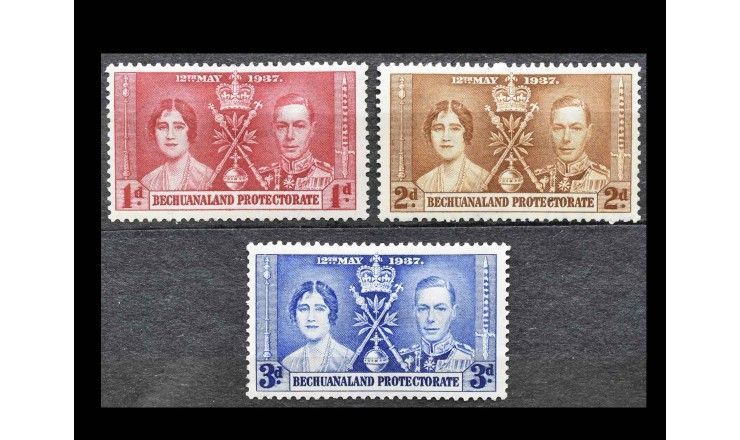 Протекторат Бечуаналенд 1937 г. "Коронация короля Георга VI и королевы Елизаветы"