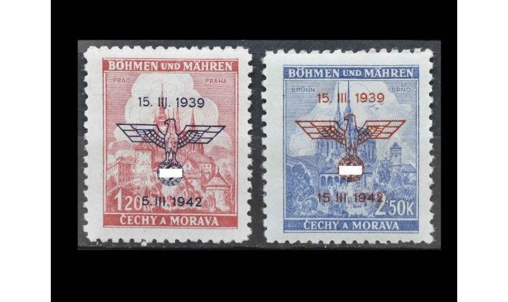Германия (Богемия и Моравия) 1942 г. "3-я годовщина установления протектората" (надпечатка)