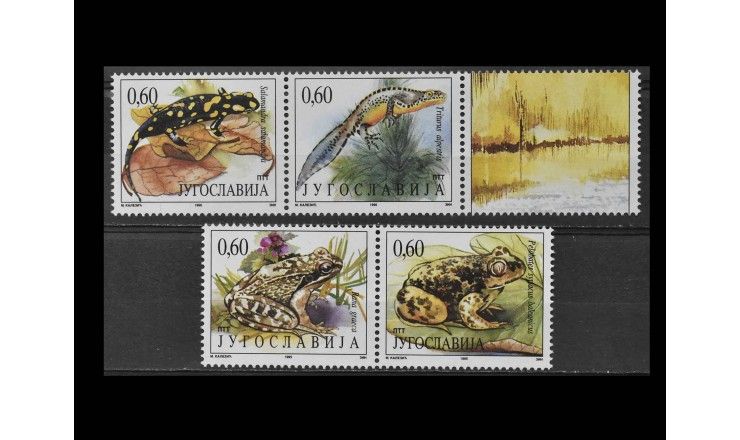 Югославия 1995 г. "Амфибии" (купон)