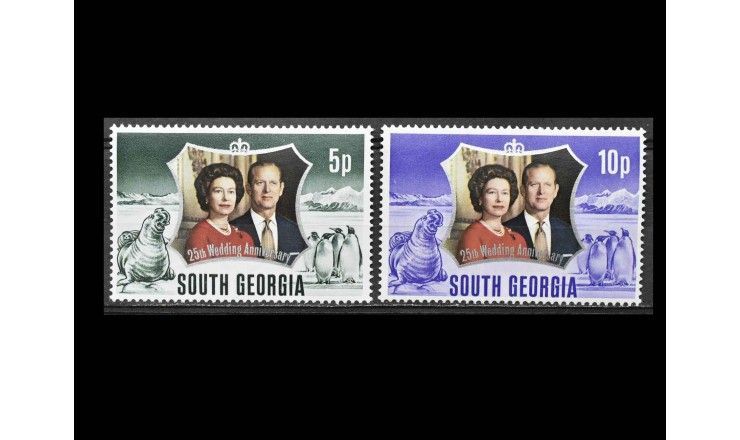 Южная Георгия 1972 г. "Серебряная свадьба английской королевской пары"