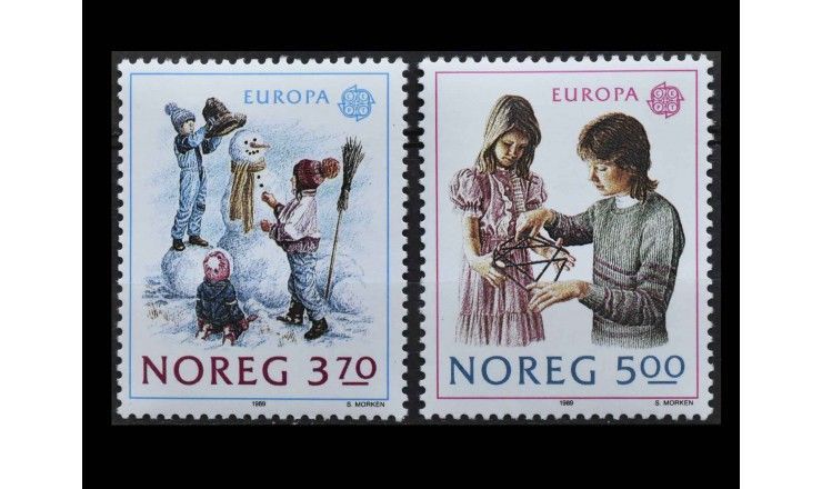 Норвегия 1989 г. "Европа: Детские игры"