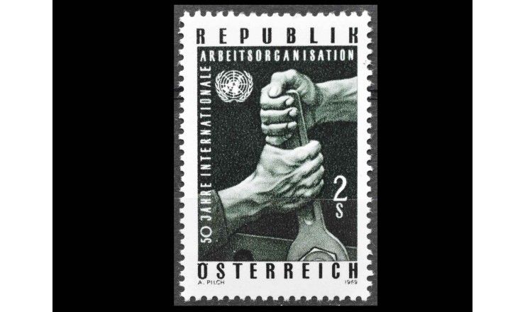 Австрия 1969 г. "50 лет Международной организации труда (МОТ)"