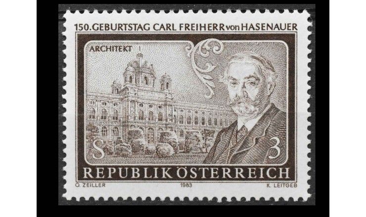 Австрия 1983 г. "50 лет со дня рождения архитектора Карла фон Хазенауэра" 