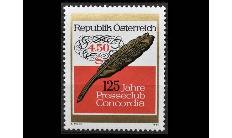 Австрия 1984 г. "125 лет пресс-клубу "Конкордия"