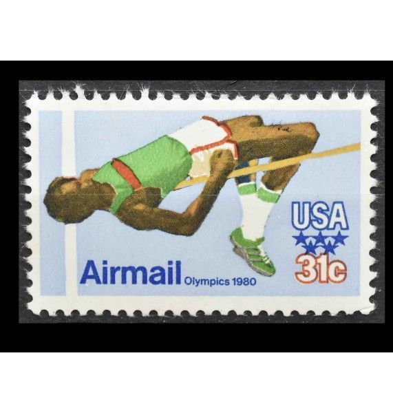 США 1980 г. "Летние Олимпийские игры, Москва: прыжки в высоту" США 1980 г. "Летние Олимпийские игры, Москва: прыжки в высоту"